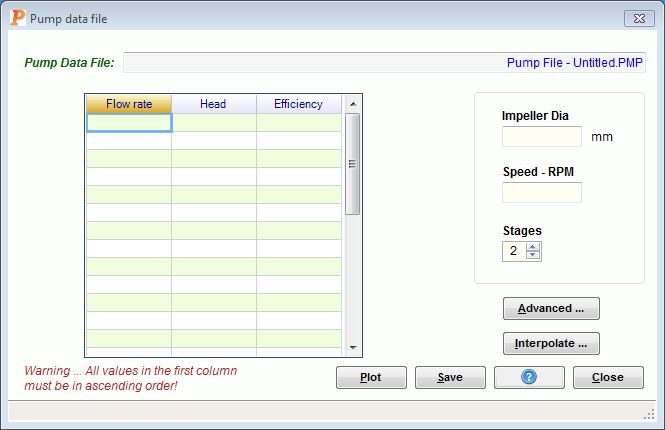  Pump data file